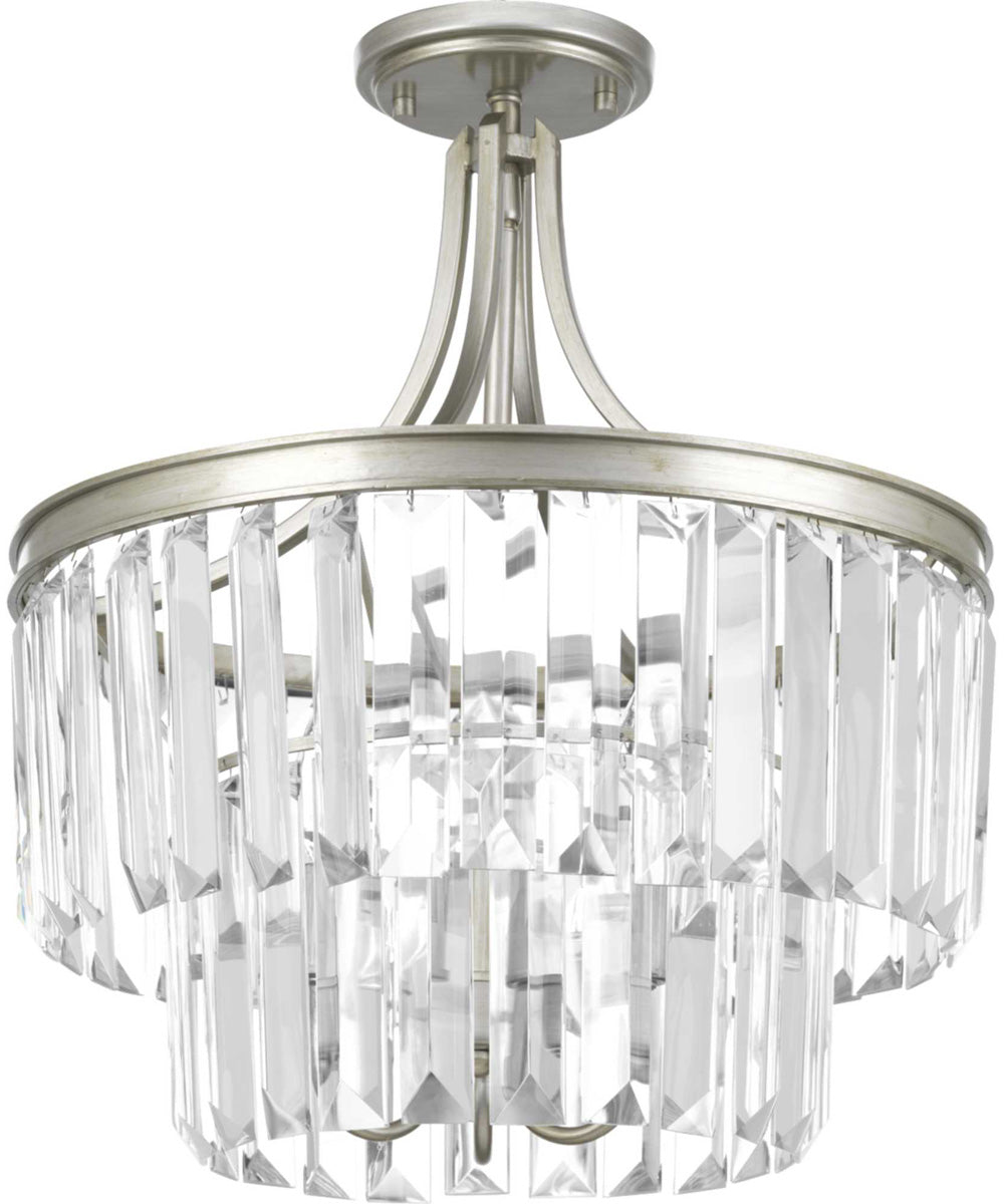 Glimmer 3-Light 19" Semi-Flush Convertible Silver Ridge