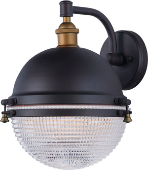 14"H Portside 1-Light Outdoor Wall Sconce Oil Rubbed Bronze / Antique Brass