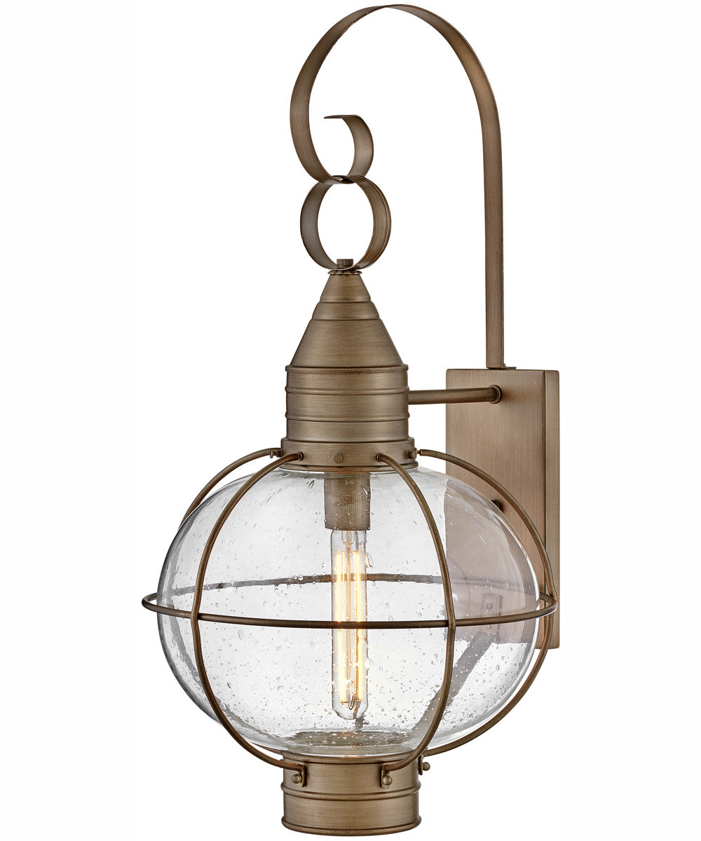 Cape Cod 1-Light Large Wall Mount Lantern in Burnished Bronze