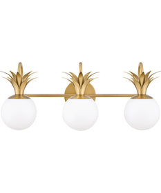 Palma 3-Light Vanity in Heritage Brass