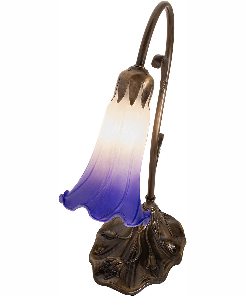 15" High Blue/White Tiffany Pond Lily Accent Lamp