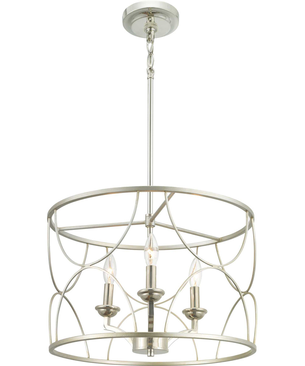 Landree 3-Light Luxe Chandelier Light Silver Ridge