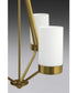 Elevate 3-Light Etched White Glass Mid-Century Modern Chandelier Light Brushed Bronze