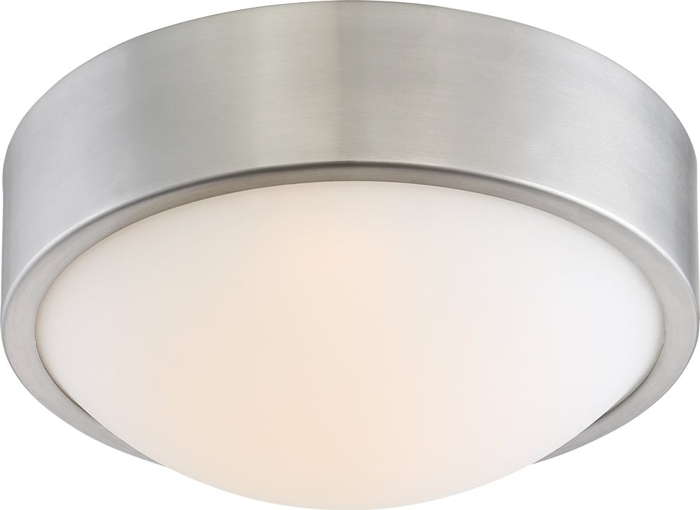9"W Perk 1-Light LED Close-to-Ceiling Brushed Nickel