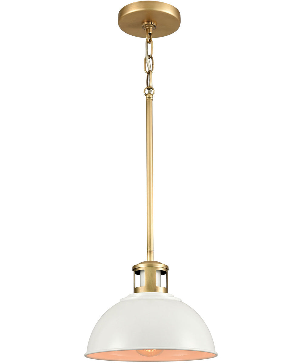 Lyndon 1-Light Mini Pendant Brass/White Metal Shade