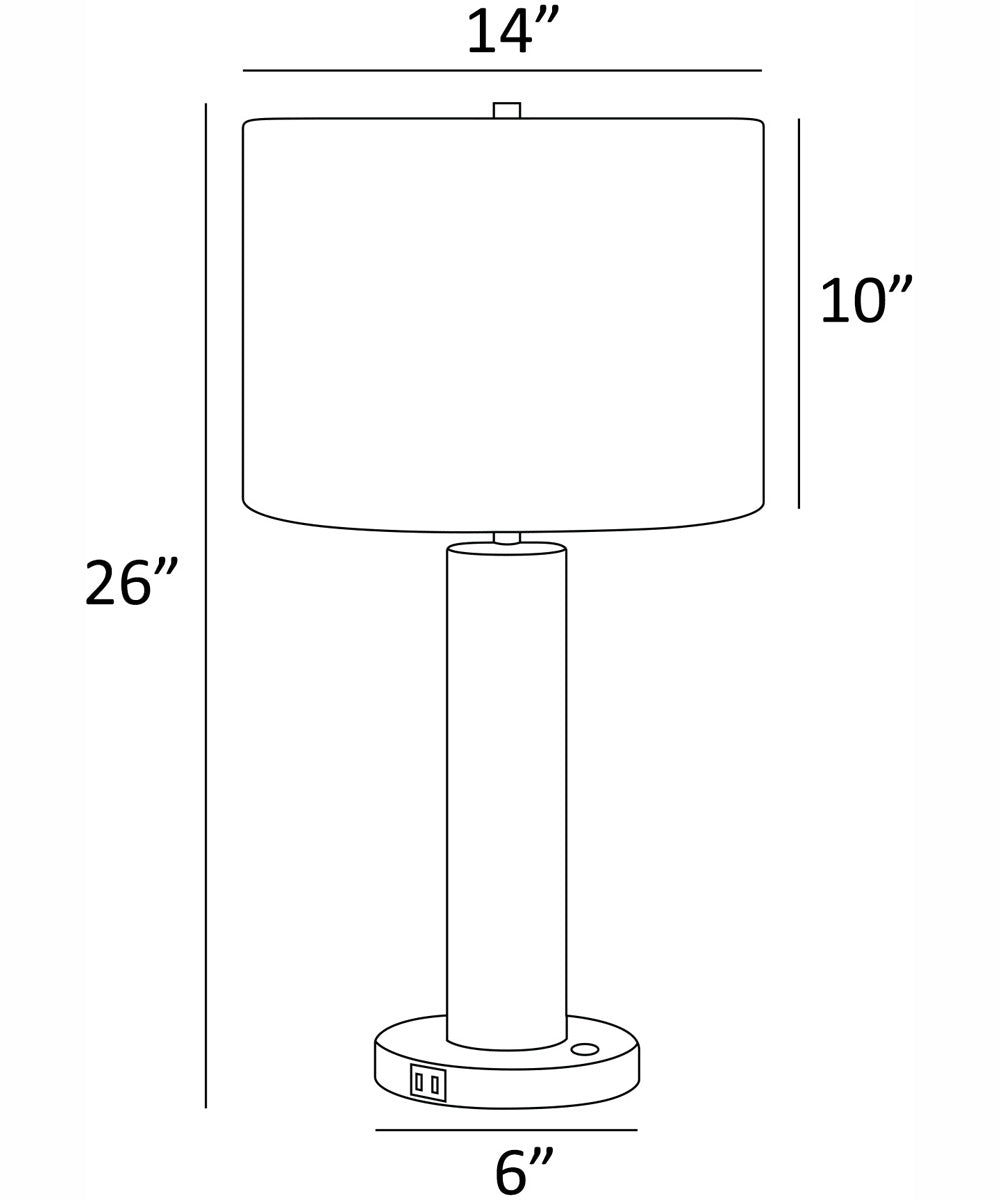 Quilla 1-Light Table Lamp With Led Diamond Acrylichrome/ White
