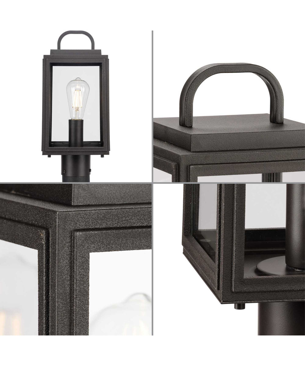 Grandbury 1-Light Transitional Clear Glass Outdoor Post Light Antique Bronze