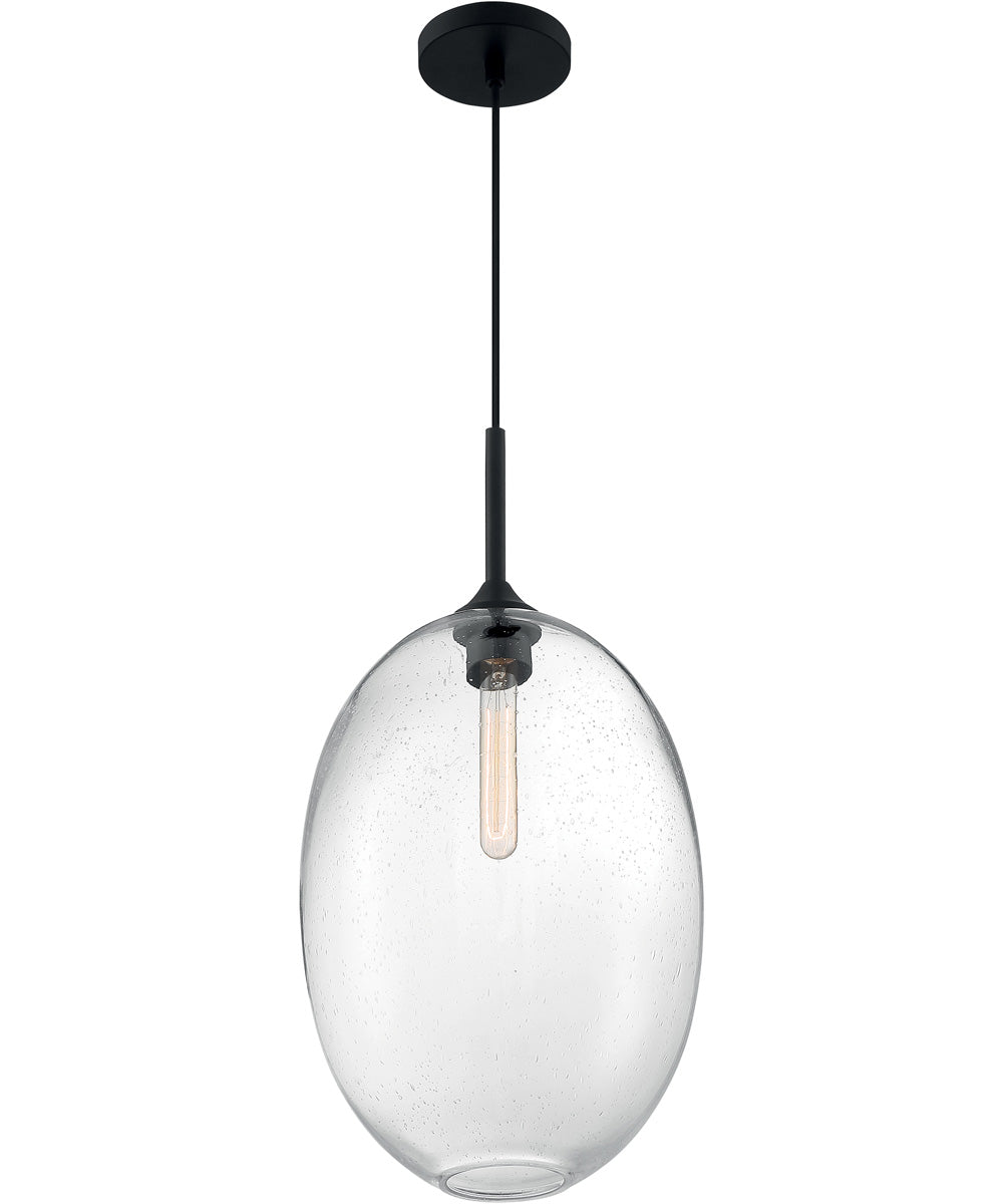 12"W Aria 1-Light Pendant Matte Black