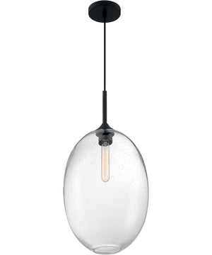 12"W Aria 1-Light Pendant Matte Black