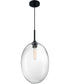 12"W Aria 1-Light Pendant Matte Black