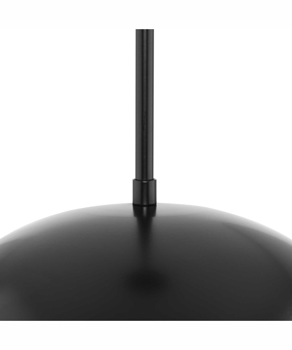 Perimeter 1-Light Mid-Century Modern Pendant with metal Shade Matte Black