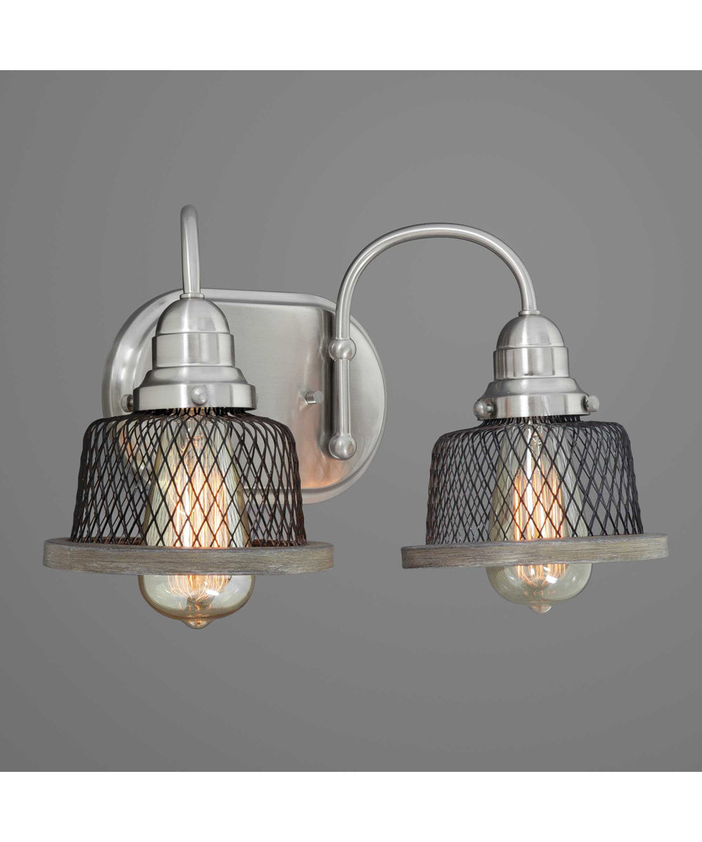 Tilley 2-Light Coastal Bath Vanity Light Brushed Nickel
