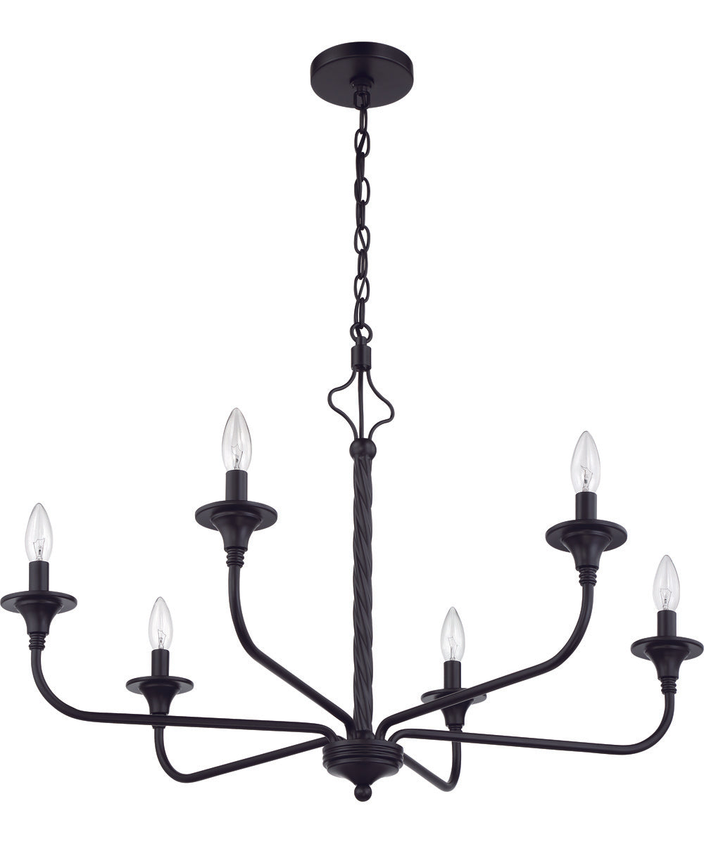 Jolenne 6-Light Chandelier Flat Black