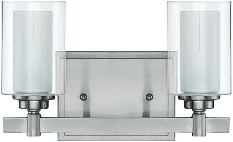 12"W Celeste 2-Light Bath Vanity Light Brushed Polished Nickel