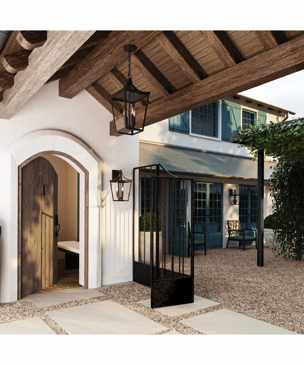 Adair 4-Light Outdoor Wall-Lantern Rain or Shine - Black