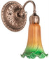 5" Wide Amber/Green Pond Lily Victorian Wall Sconce