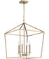 Emma 4-Light Pendant Burnished Brass