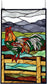 31"H x 19"W Rooster Stained Glass Window
