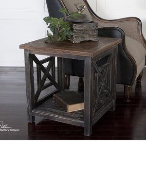 22"H Spiro Reclaimed Wood End Table