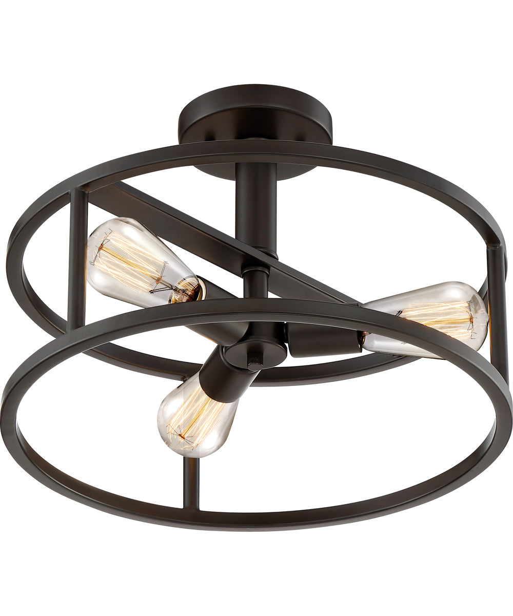 New Harbor 3-light Semi Flush Mount Western Bronze