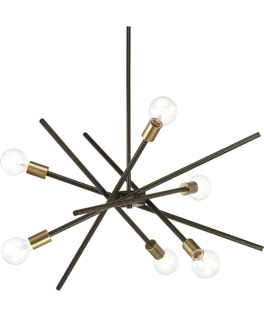 Astra 6-Light Mid-Century Modern Chandelier Light Antique Bronze