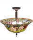 20" Wide Tiffany Rosebush Semi-Flushmount