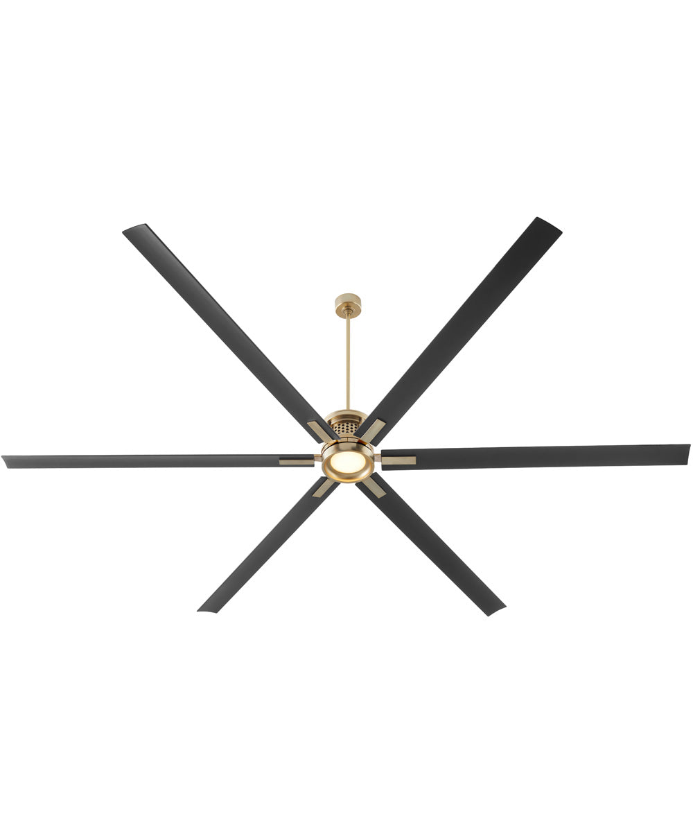 120" Zeus Patio Ceiling Fan Aged Brass