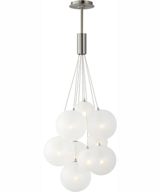 Burst 9-Light LED Pendant - Frost Satin Nickel