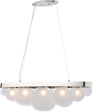 Zoetrope 5-Light Linear Chandelier Polished Chrome/White/Clear