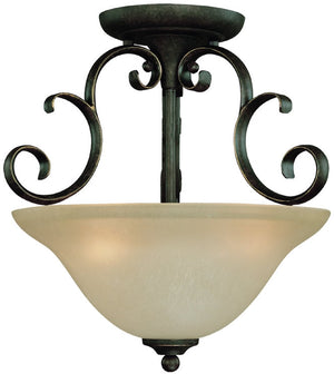 15"W Barrett Place 3-Light Semi Flush Mocha Bronze