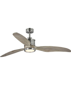Farris 3-Blade Carved Wood 60" Ceiling Fan Brushed Nickel