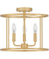 Abner 3-light Semi Flush Mount Aged Brass