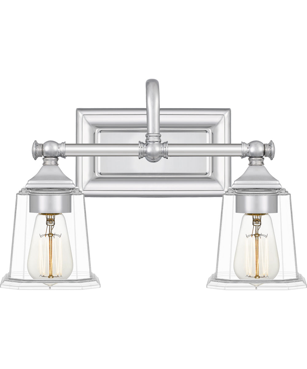 Nicholas Medium 2-light Bath Light Polished Chrome