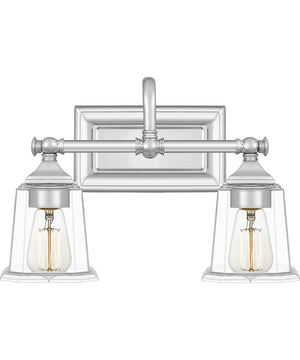 Nicholas Medium 2-light Bath Light Polished Chrome
