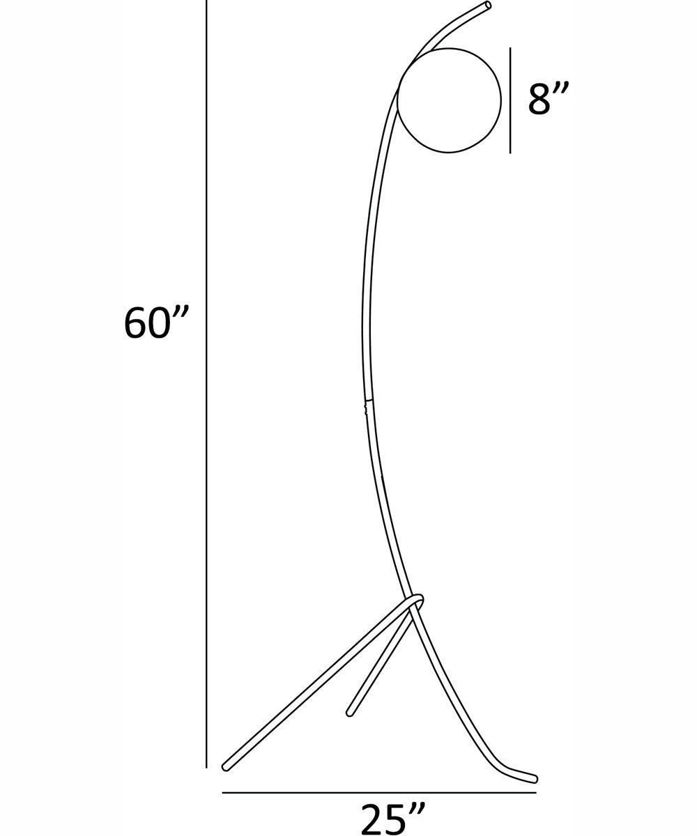 Lancy 1-Light Floor Lamp Brushed Nickel/Frost Glass Shade