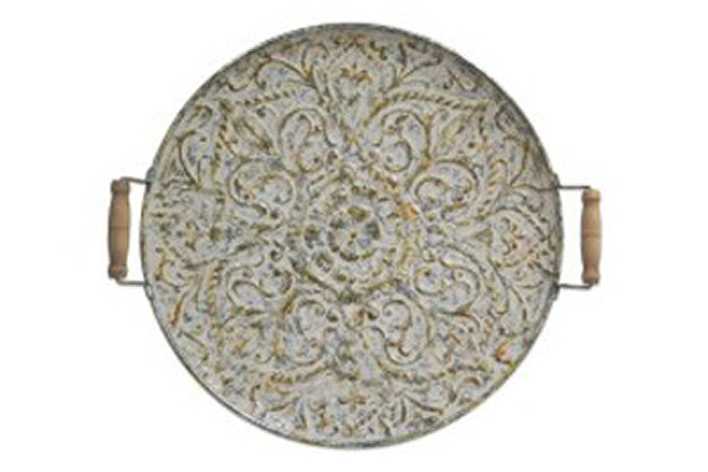 5"H Didina Tray Cream/Gold