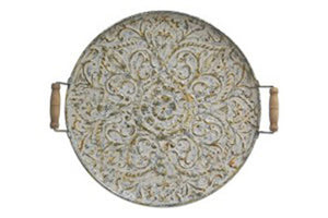 5"H Didina Tray Cream/Gold