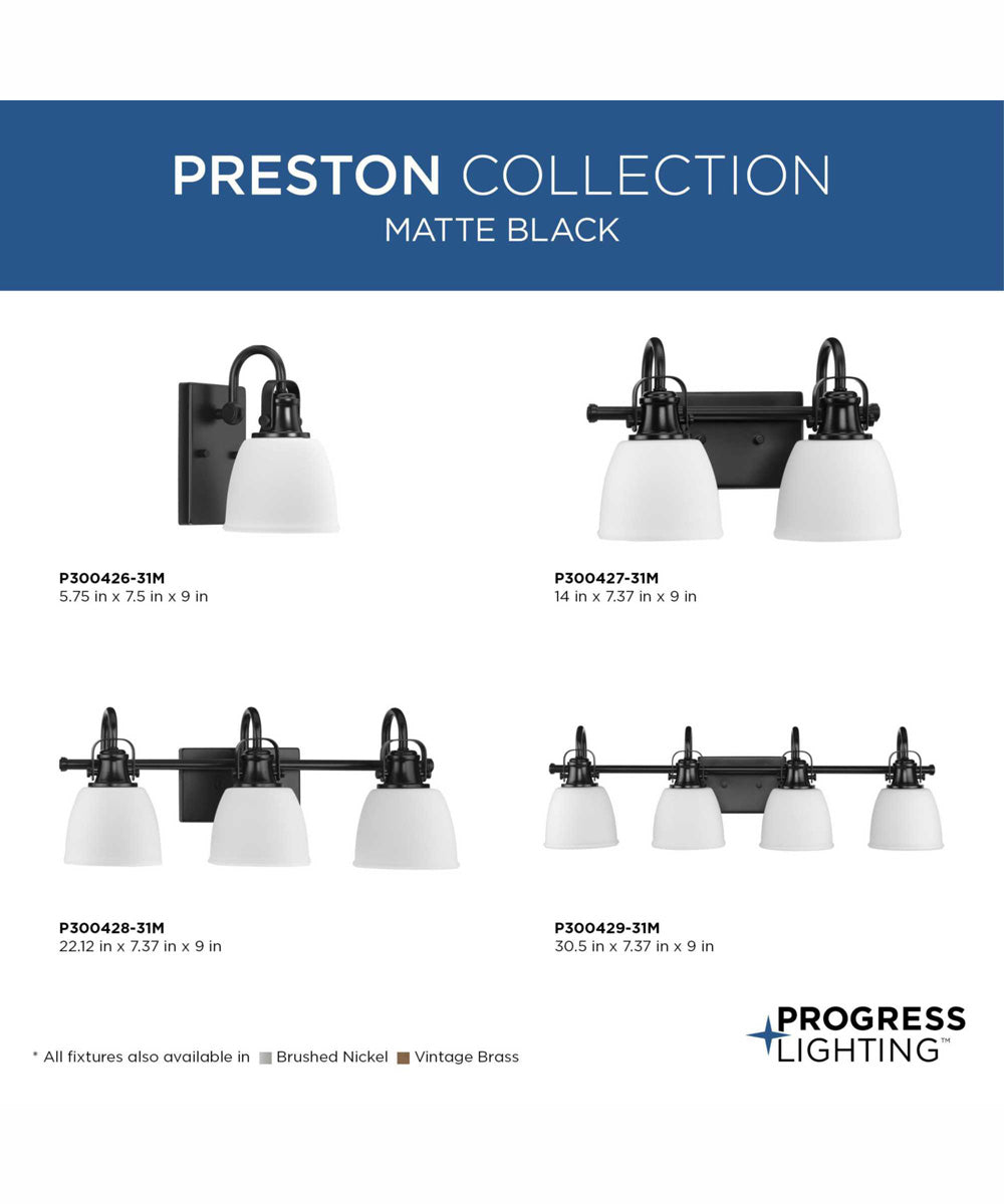Preston 4-Light Coastal Bath Vanity Light Matte Black