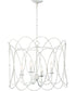 19"W Trellis 4-Light Chandelier Weathered White