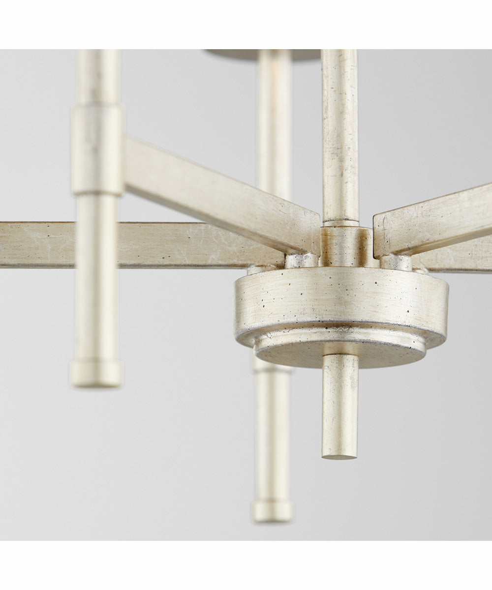 Belshaw 5-light Chandelier Aged Silver Leaf