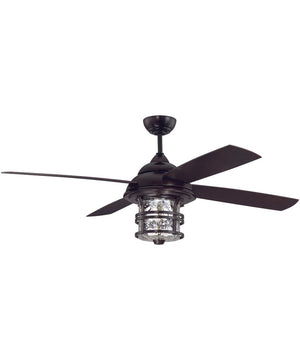 56" Courtyard 1-Light LED Indoor/Outdoor Ceiling Fan (Blades Included) Oiled Bronze