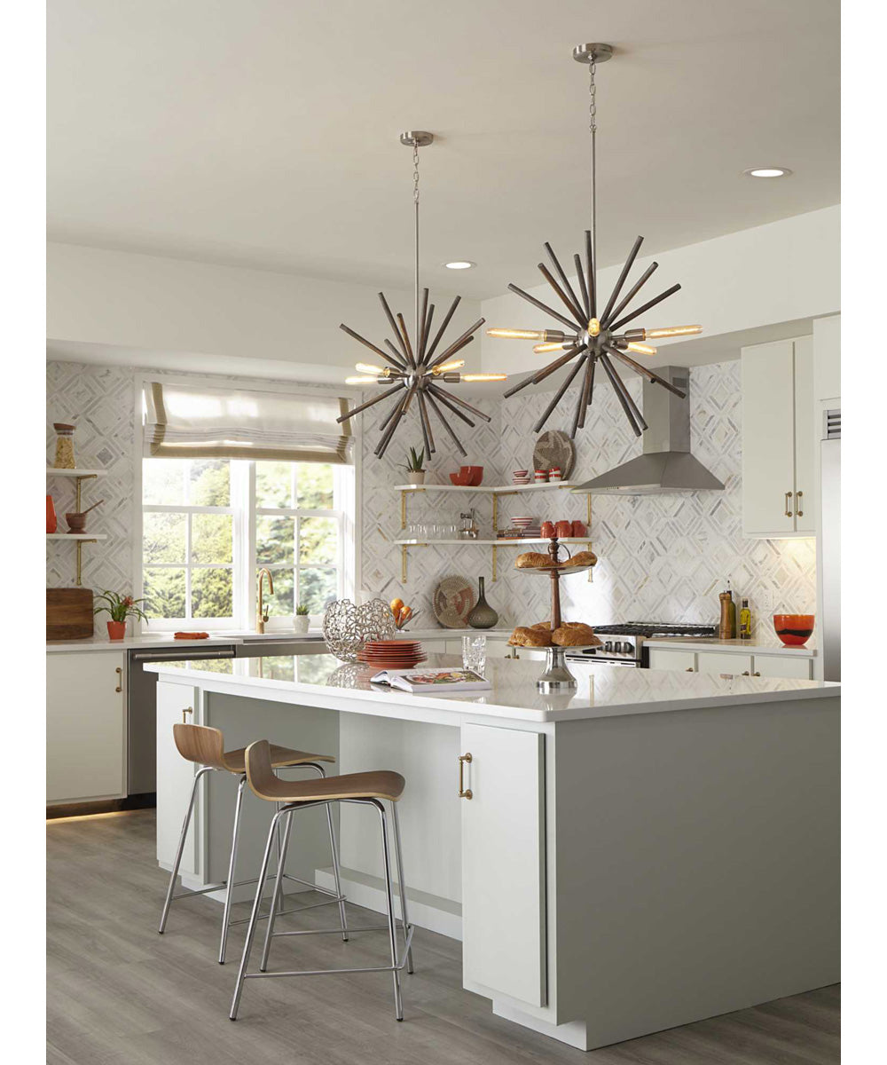 Thorpe 5-Light Mid-Century Modern Style Chandelier Light Brushed Nickel