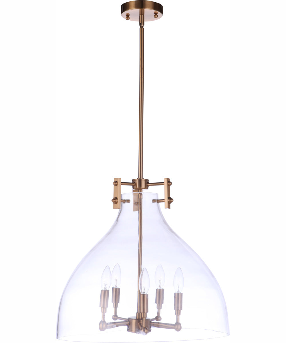 Chardonnay 5-Light Pendant Satin Brass
