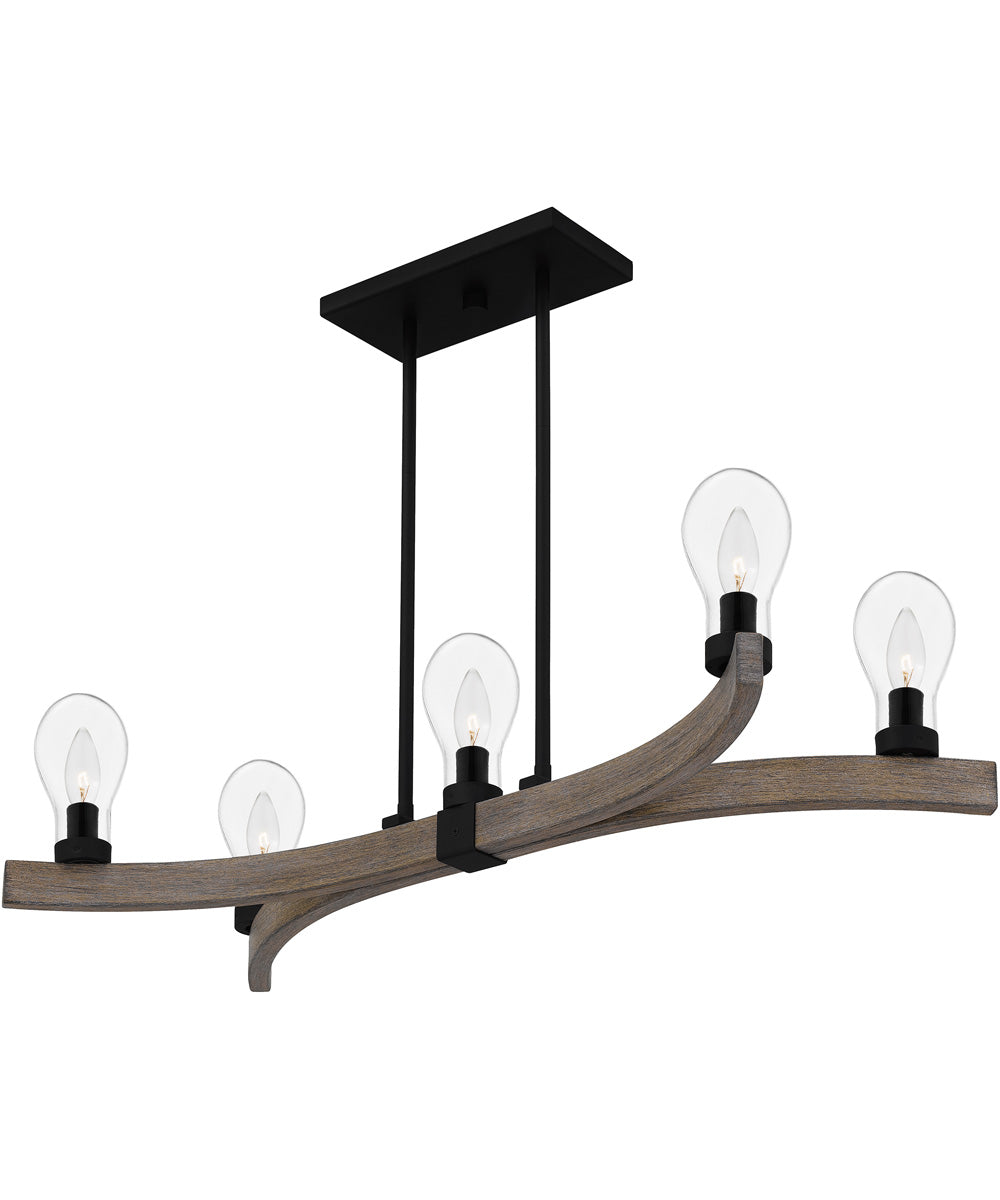 Ojai 5-light Island Light Matte Black