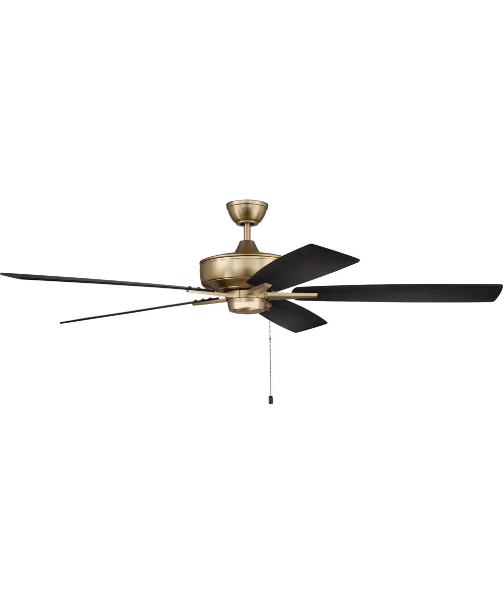 Super Pro 60" Fan Ceiling Fan (Blades Included) Satin Brass