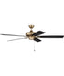 Super Pro 60" Fan Ceiling Fan (Blades Included) Satin Brass