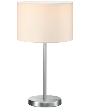 Grannus 1-Light  Table Lamp with white shade Satin Nickel