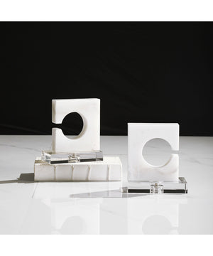 Clarin White & Gray Bookends, Set of 2