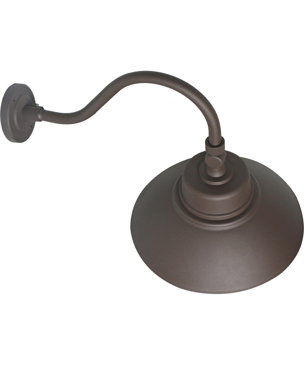 Outdoor Barn Gooseneck Wall Light Bronze Finish, 15"h