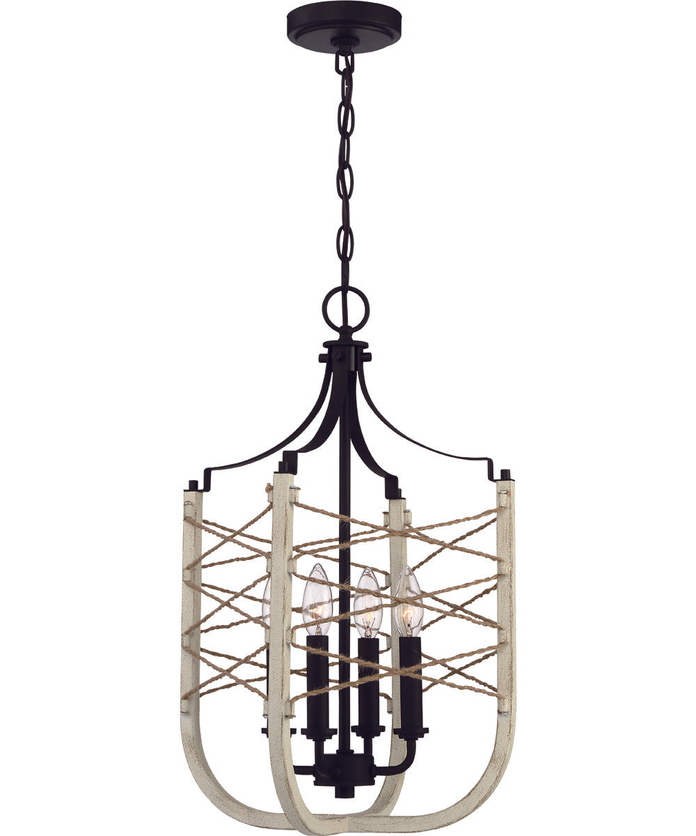 Cavendish 4-Light Foyer Light Cottage White/Espresso
